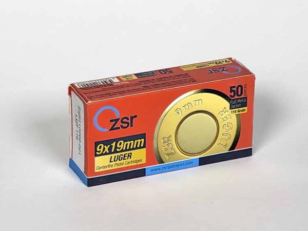 ZSR Ammunition – 9mm – 115 Gr. – FMJ – 50rds