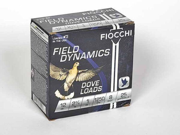 Fiocchi Field Dynamics - 12 Gauge - 2-3/4in - #8 Shot - 1oz - Dove Load - 25rds