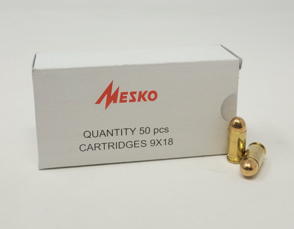 Mesko 9x18 Makarov Ammunition 93 Grain Full Metal Jacket 50 Rounds