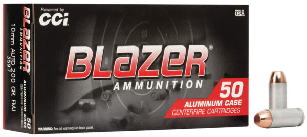 CCI Blazer Aluminum Handgun Ammo 10mm Auto 200gr TMJ 1050 FPS 50/box