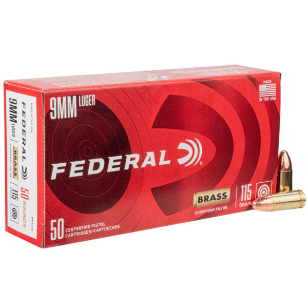 Federal Champion Ammo 9mm 115gr FMJ 1125 FPS 50/box