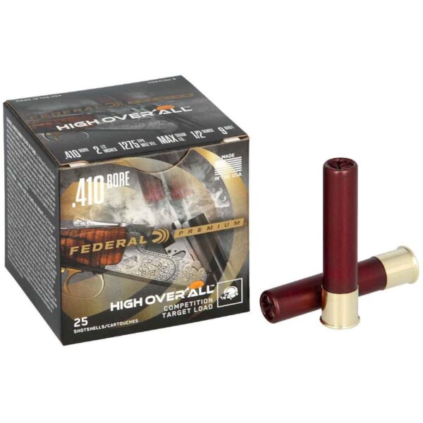 Federal Premium Ammo High Over All 410 Bore 2.5" 1/2 oz #8 Shot 1200 FPS 25/box