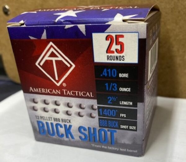 American Tactical 410 2.5" BBB BUCK SHOT 1/3ox Box of 25