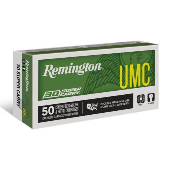 Remington UMC 30 Super Carry 100gr FMJ Handgun Ammo - 50 Rounds