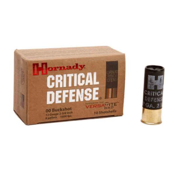 Hornady Critical Defense - 12ga - 2-3/4in - 00 Buckshot Shotshells - 10 Rounds